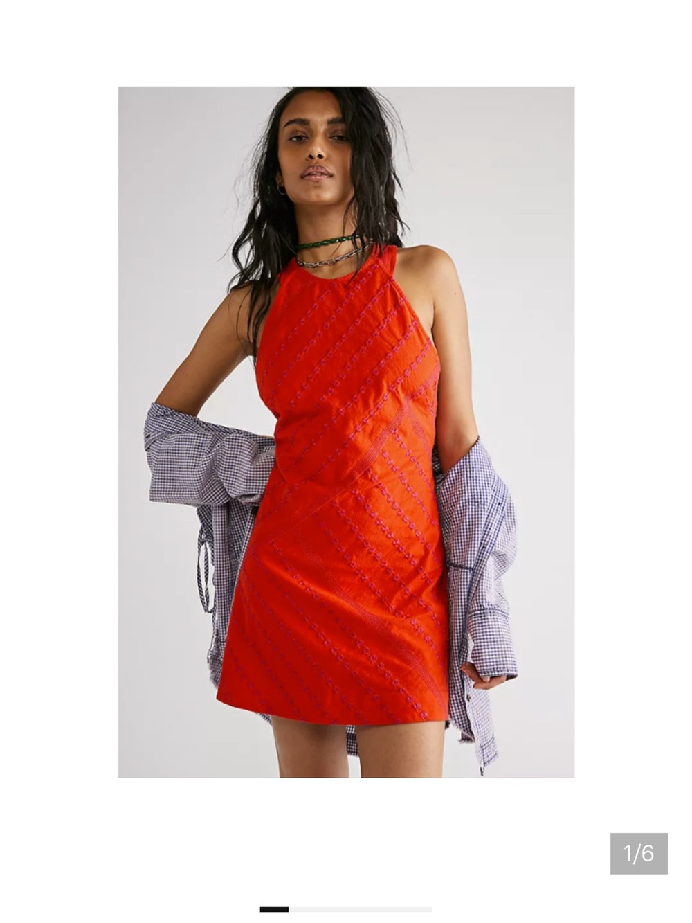 Free People Juni Sleeveless Mini Dress in Red Size M